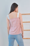 AWE Tops CHRISTINE COLOUR BLOCK TOP IN PINK