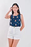 AWE Tops CUTE CATS TWO-WAY TOP IN NAVY