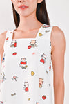 AWE Tops CUTE CATS TWO-WAY TOP IN WHITE