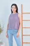 AWE Tops JANISE PLEAT TOP IN LILAC
