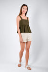 AWE Tops LEIA BABYDOLL TOP IN OLIVE