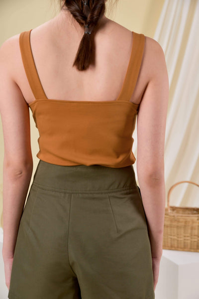 AWE Tops MAVIS RUCHED TOP IN CARAMEL