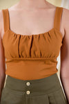 AWE Tops MAVIS RUCHED TOP IN CARAMEL