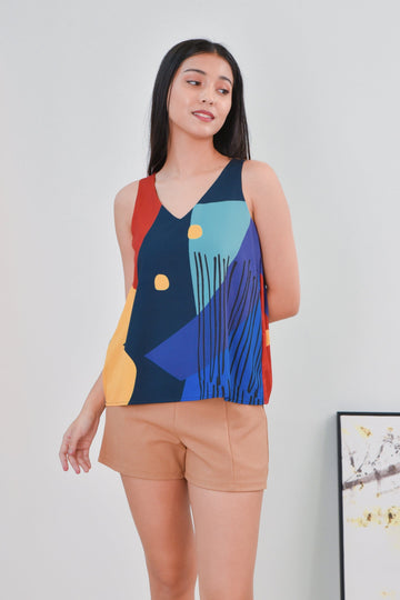 AWE Tops MOD ART TWO-WAY TOP IN NAVY