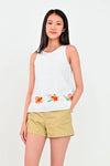 AWE Tops ROYA EMBROIDERY TOP IN WHITE