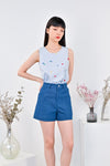 AWE Tops STARRY NIGHT BUTTONED TOP IN BLUE