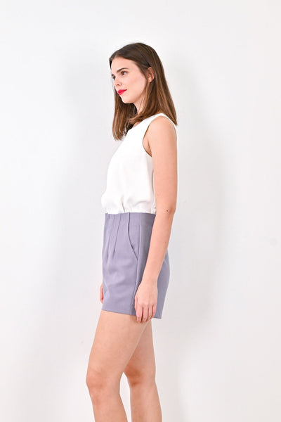 AWE Tops SUEE PLEAT SHORTS IN LILAC