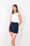 AWE Tops SUEE PLEAT SHORTS IN NAVY