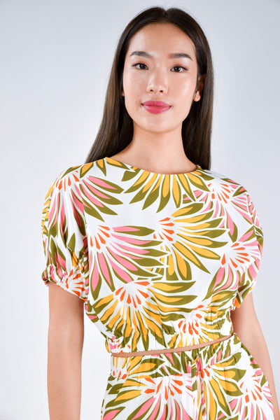 AWE Tops VACATION SLEEVED TOP IN YELLOW