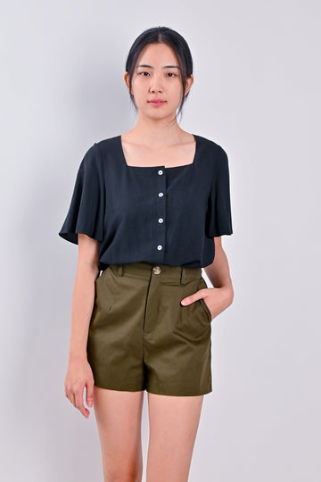 AWE Tops YUN SQUARE-NECK TOP IN BLACK
